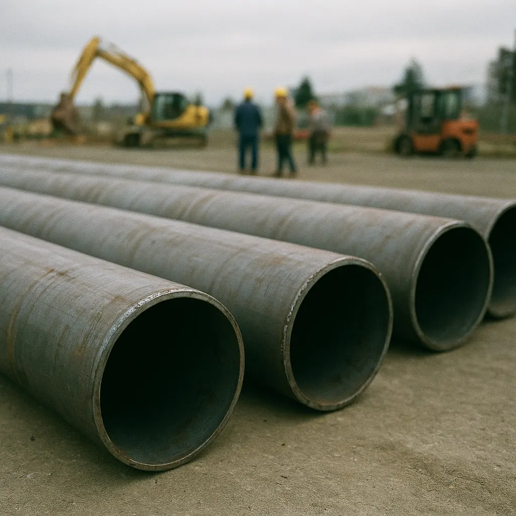 Pipeline construction in the Caucasus, 1995–1997. Steel and labour.