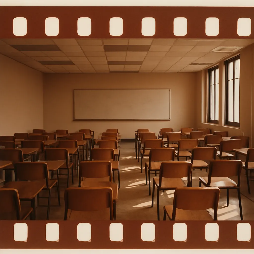 A law school seminar room, photograph, United States, 2024.