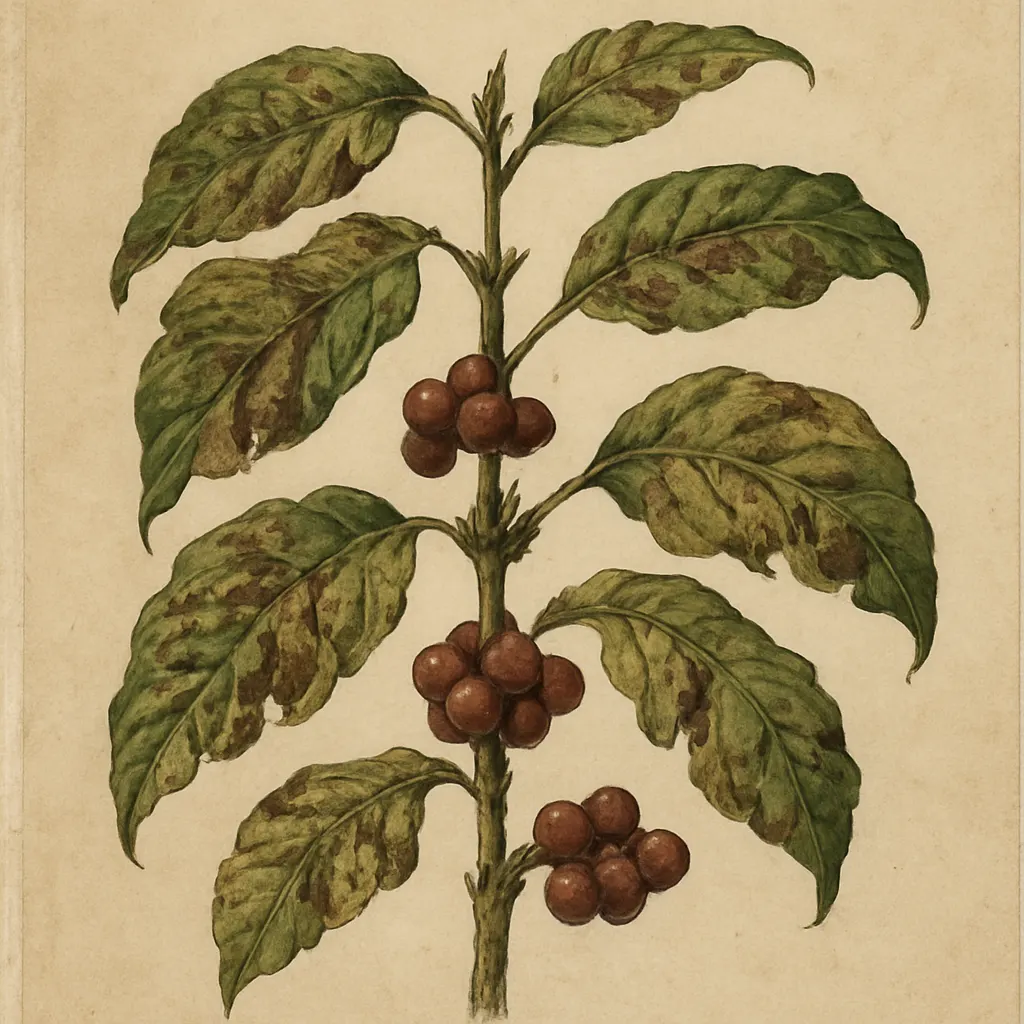 Coffee plants affected by fungal blight, Ethiopia, mid-sixteenth century.