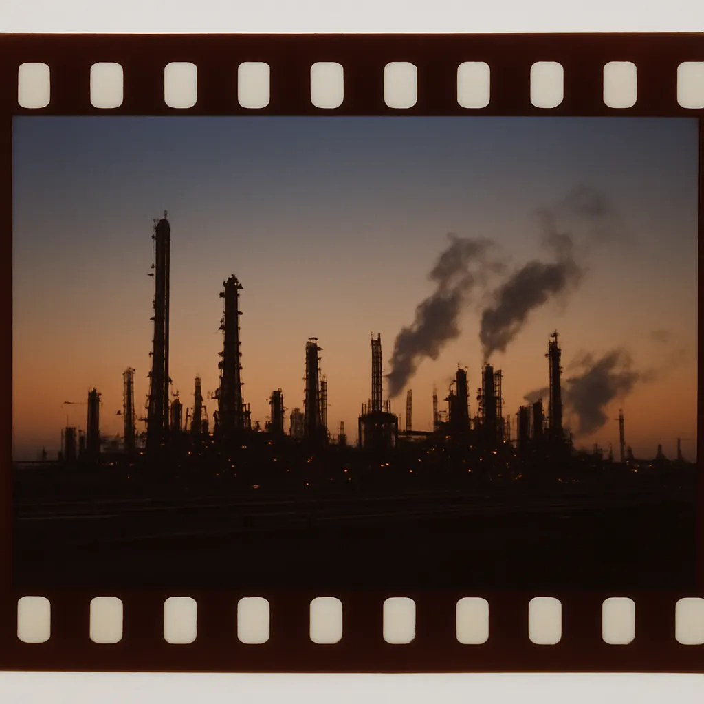 Refinery complex in the Gulf region, late 1990s. Photograph.
