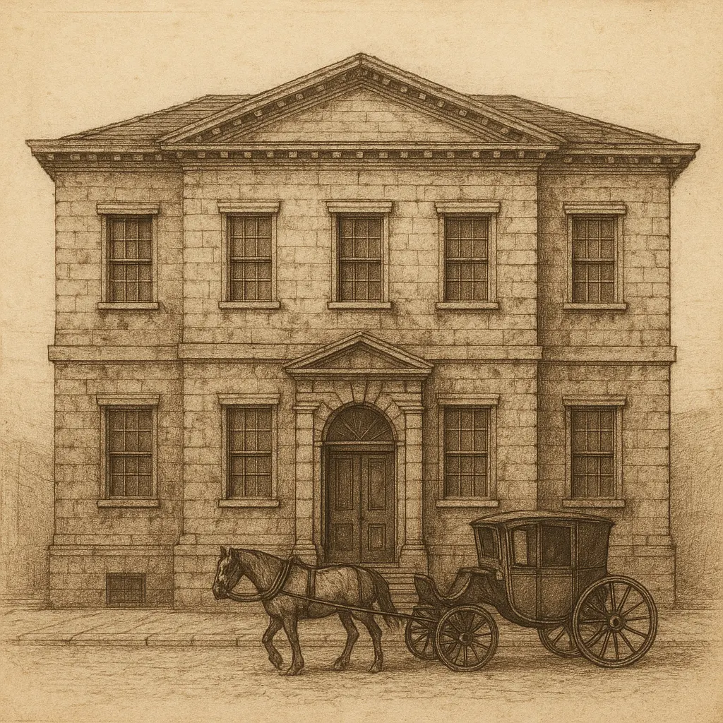 에든버러 상사법원 건물, 펜 소묘, 1840년대