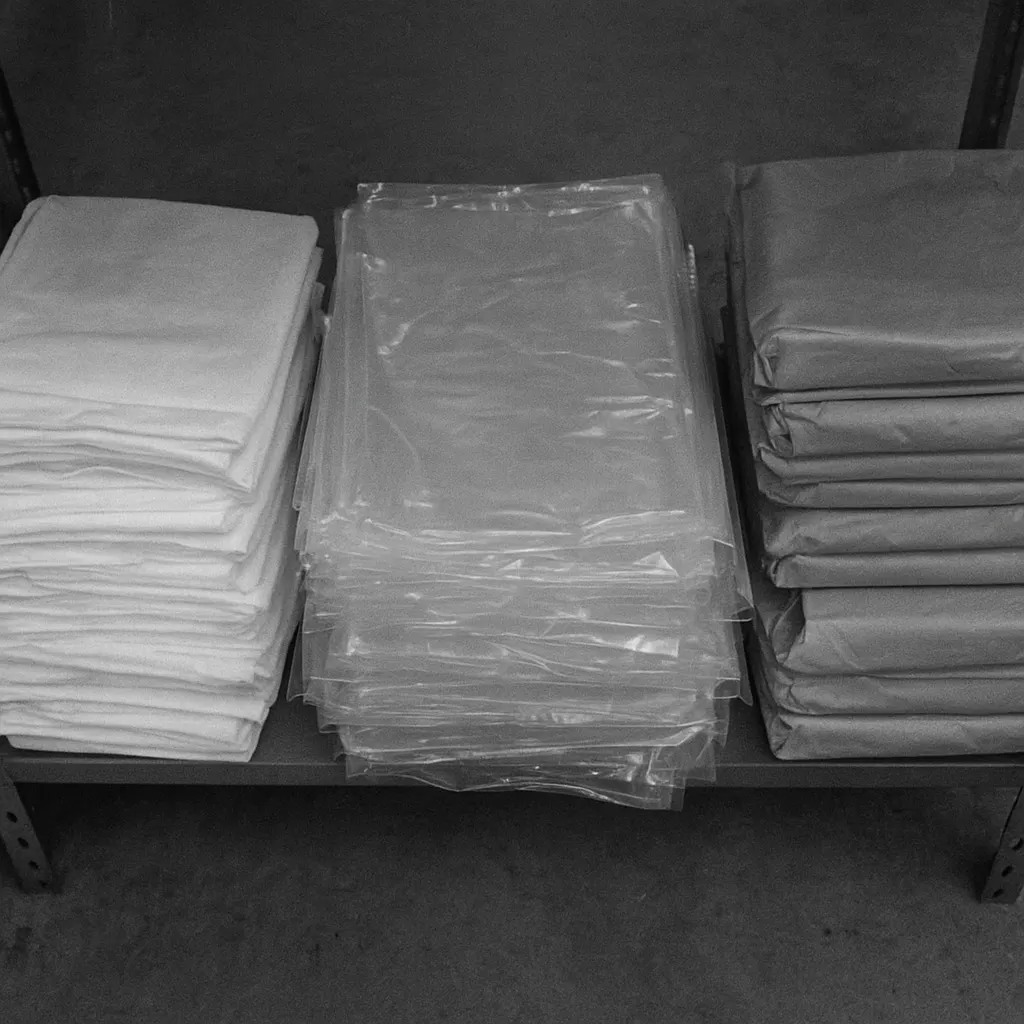 Contaminated disposable medical materials sorted for incineration, typical of 1970s clean ward waste streams.