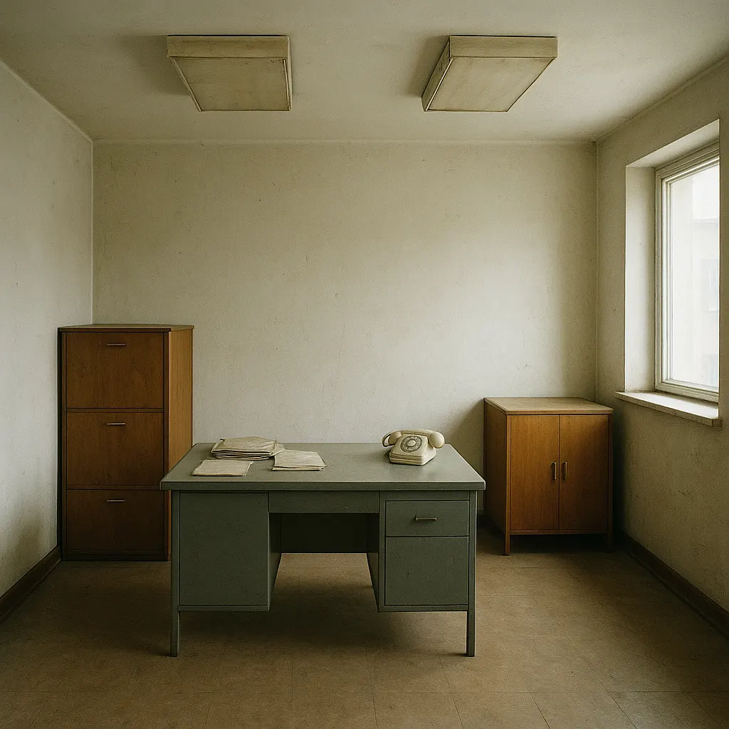 Soviet republican ministry office, interior view, Kyrgyzstan, circa 1991–1995.