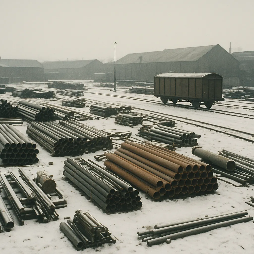 Railway freight yard, Novosibirsk region, 2000. Industrial stock.
