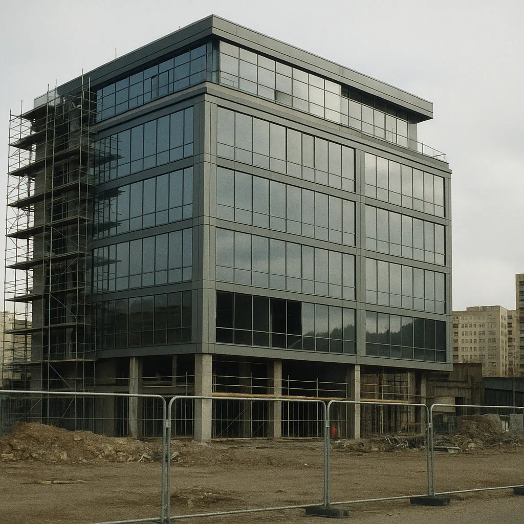 Commercial development, central Novosibirsk, 2003. Steel and glass.