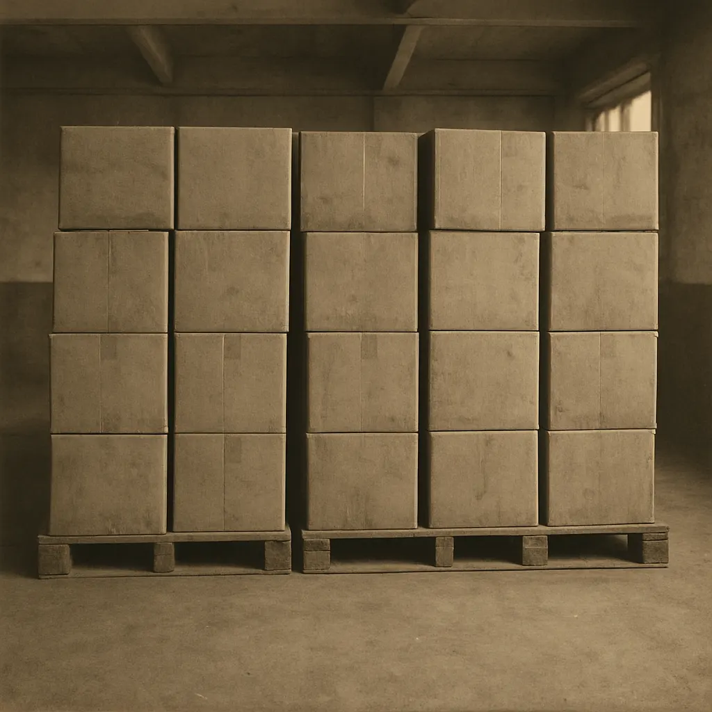 Medical supply depot with packaged pharmaceutical stocks, rear area, 1944. Photograph.