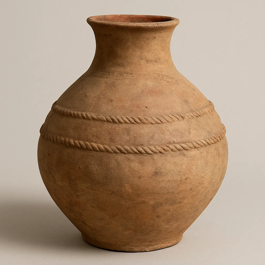 Storage vessel for dried goods and spices, Bengal pottery, seventeenth century. Earthenware.