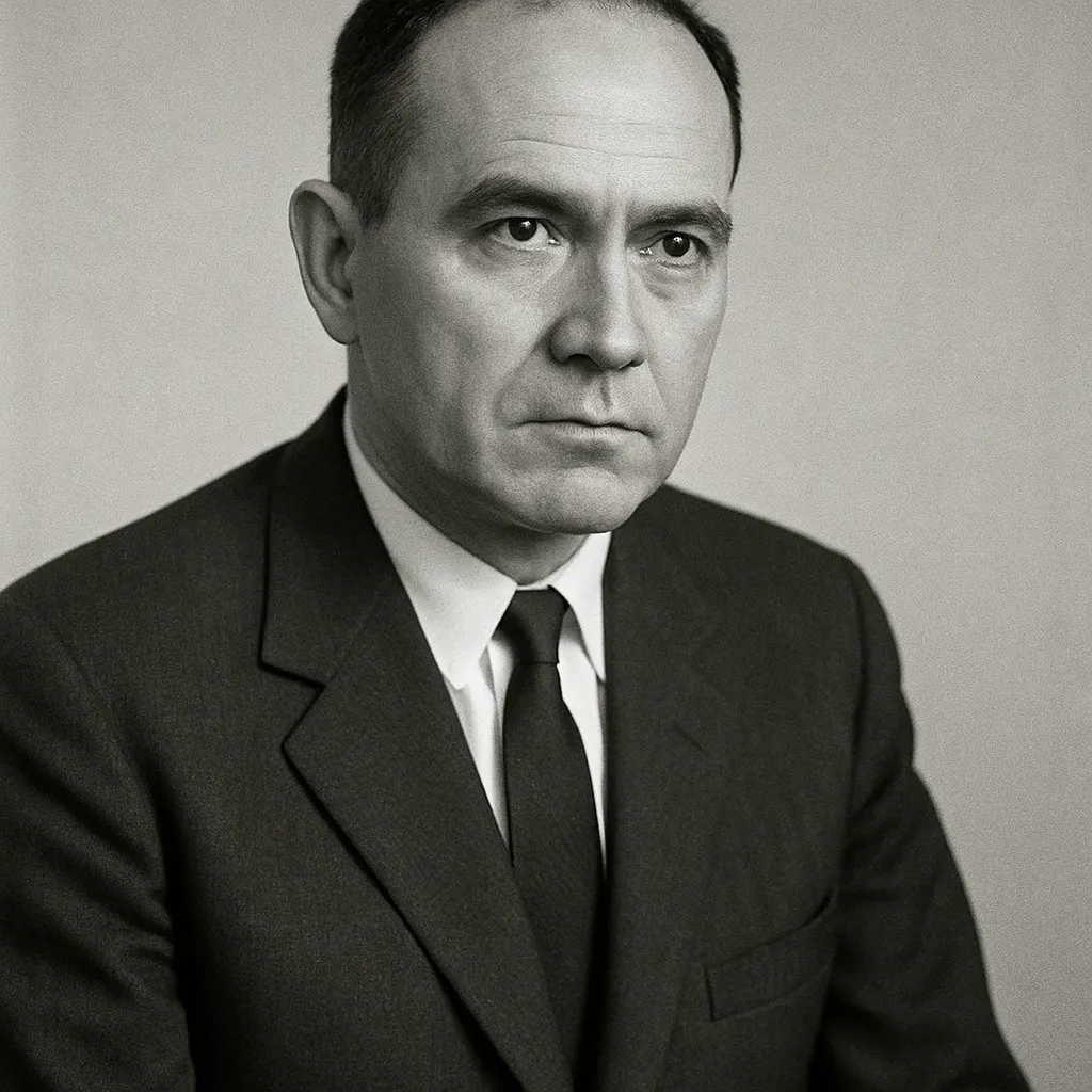 Studio portrait of a sociologist, Cairo, mid-1960s. Egyptian black and white film stock.