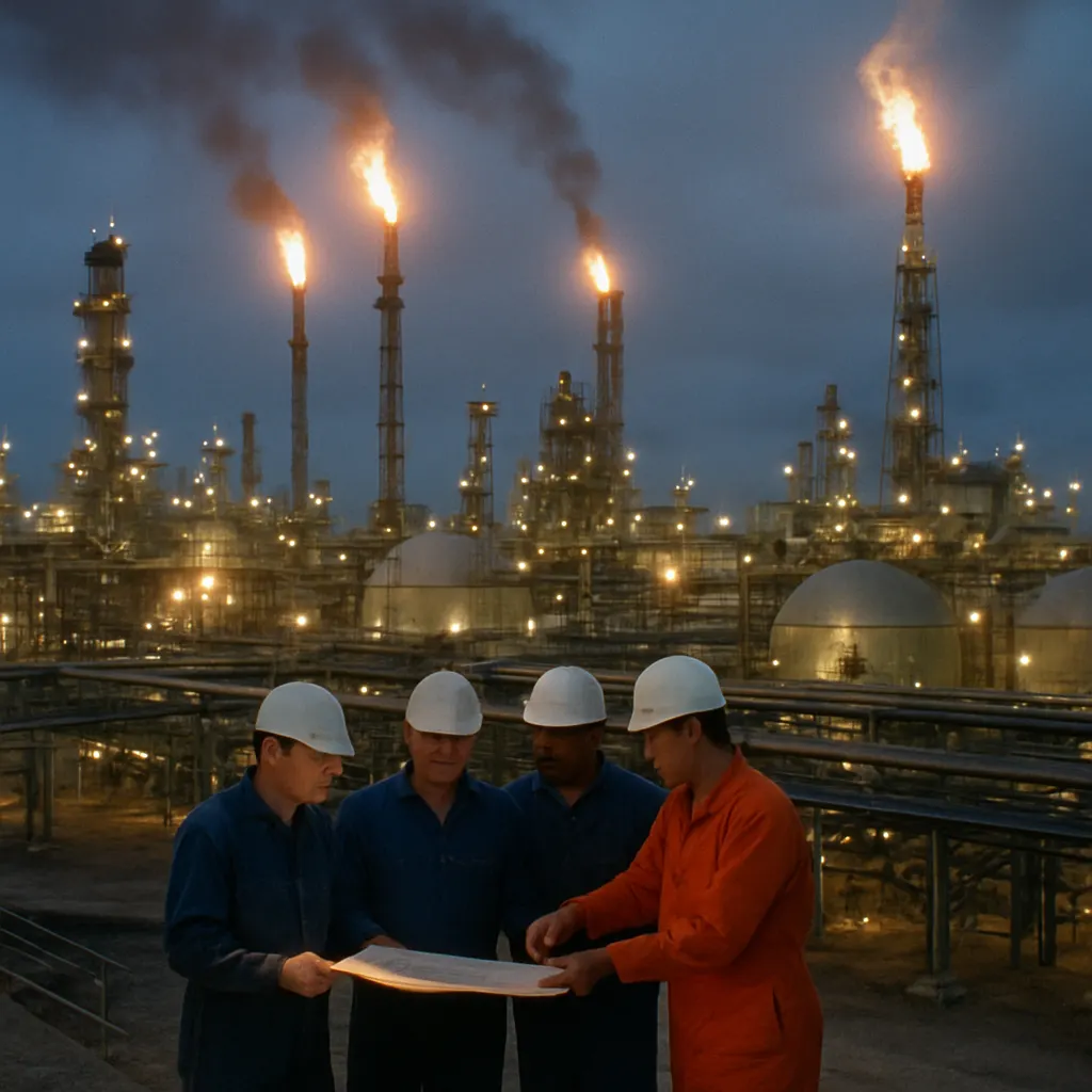 An oil refinery in southwestern Siberia, 2009. Union-Chinese energy cooperation expanded investment in extraction and processing infrastructure across the 2000s.