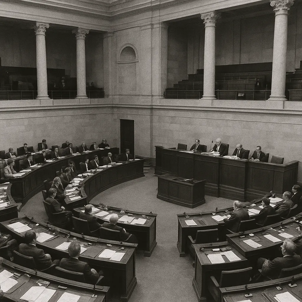 The Congress of Republican Delegates in plenary session, Moscow chamber, early 1990s.