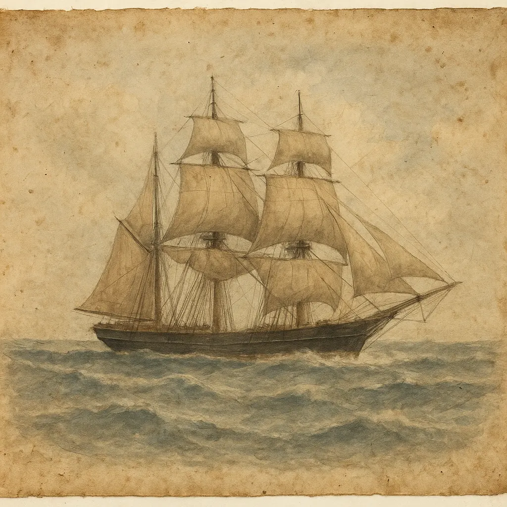 Company merchant ship, watercolor, Indian Ocean, circa 1680s