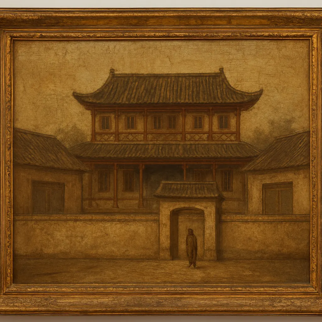 A Fujian merchant compound and warehouses, eighteenth century. Oil on silk, late Qing period.