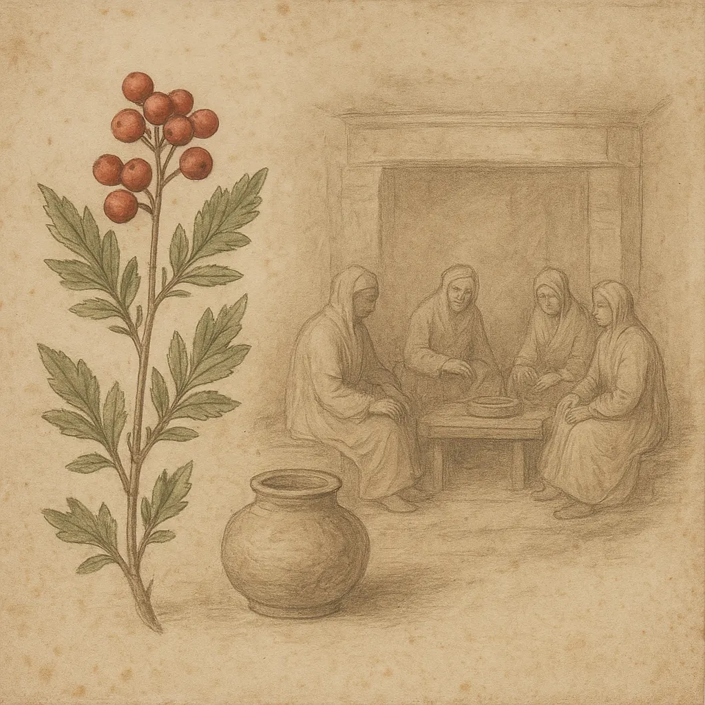 Buna plant and ceremonial preparation, engraved illustration from a travel account, Ethiopia, late eighteenth century.