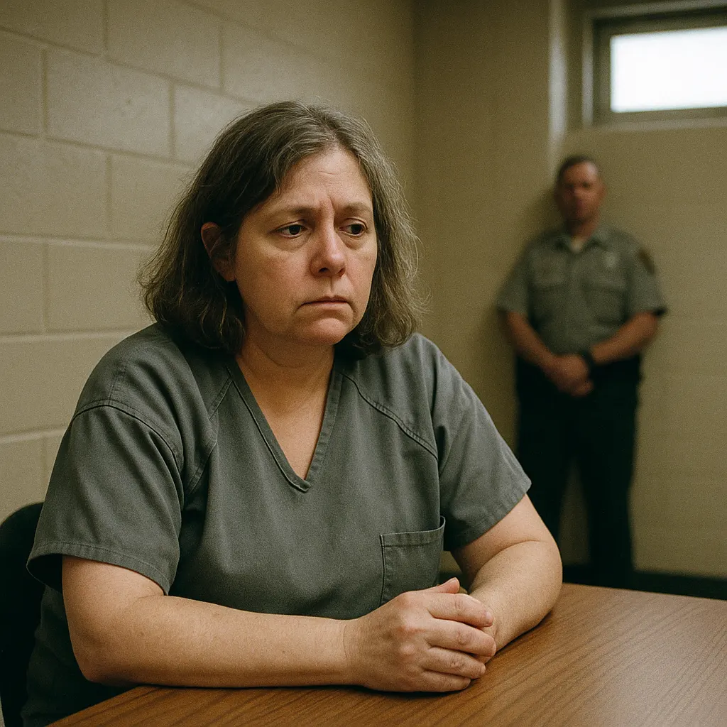 Federal prisoner in institutional visiting room during permitted contact, photographed following incarceration for conspiracy and transportation offences, 2024.