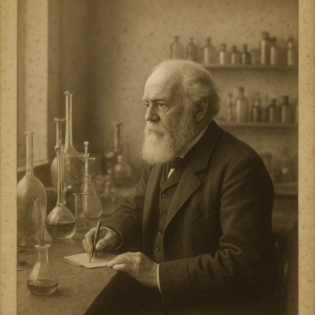 Laboratory portrait of a prominent nineteenth-century scientist at work, albumen print, France, circa 1880