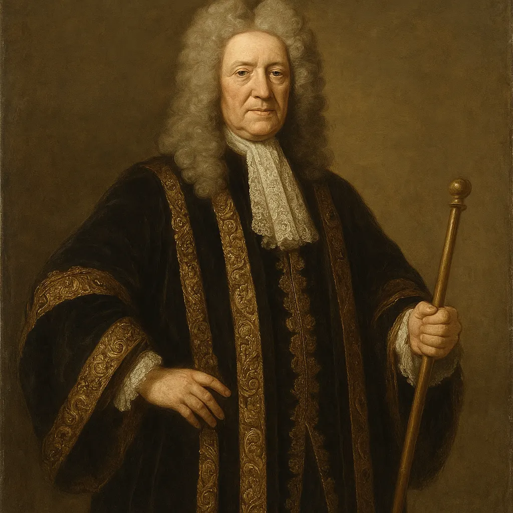 A seated king in formal robes of state and long curled hair, oil on canvas, formal court portraiture, seventeenth century.