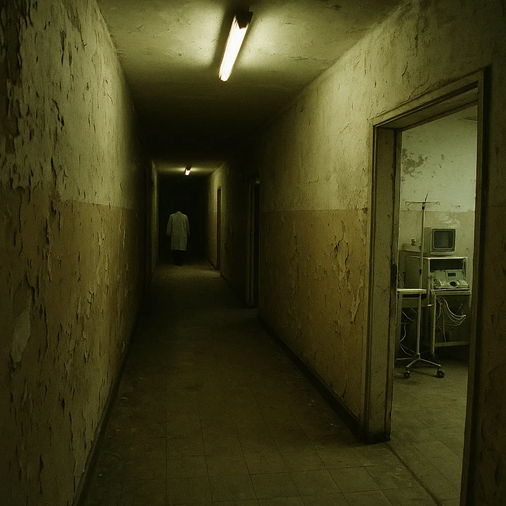 Interior of a provincial hospital in the Russian Sovereign Republic, 2003. Photograph, handheld film camera.