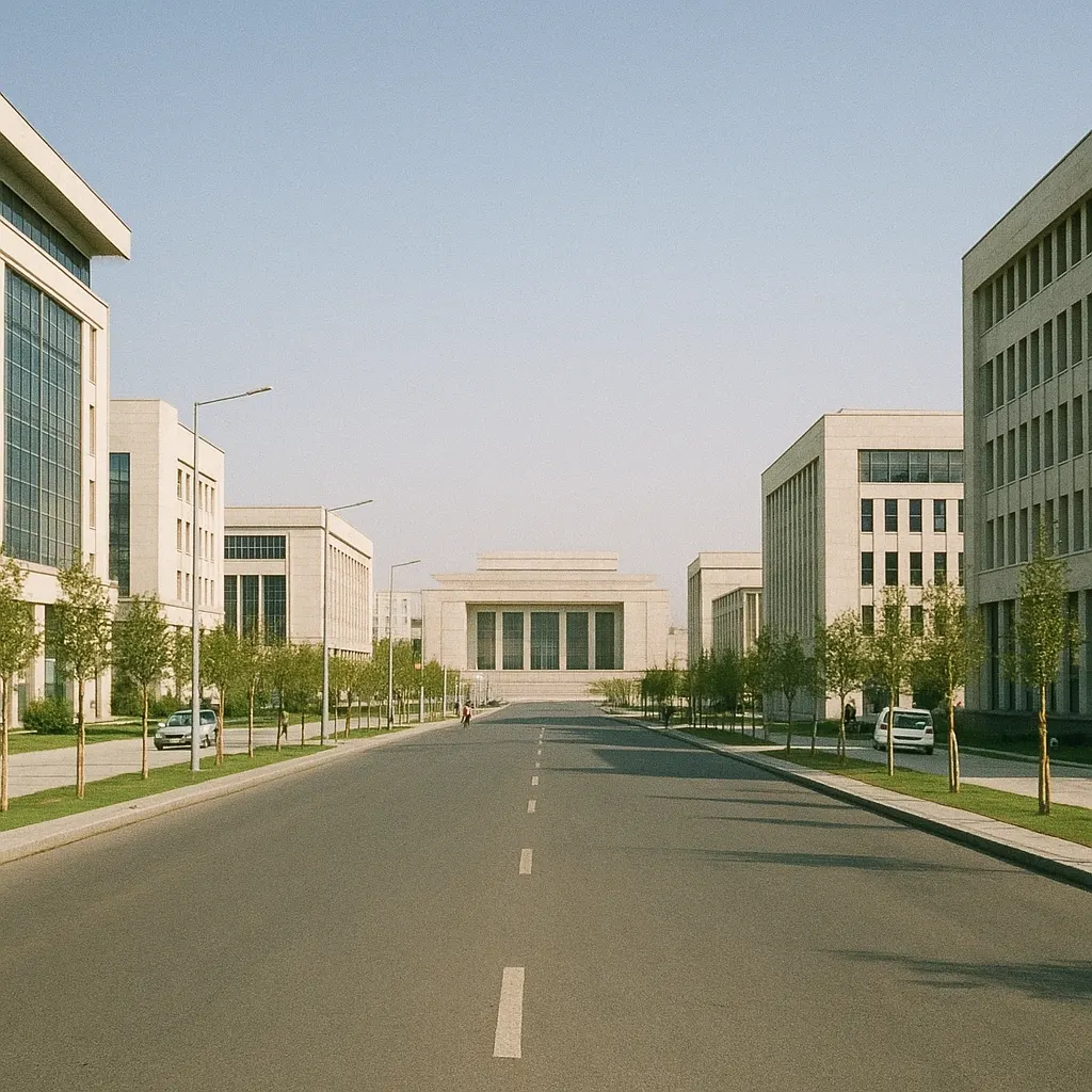 Central avenue of the capital city, 2008, showing planned thoroughfare and administrative precinct.