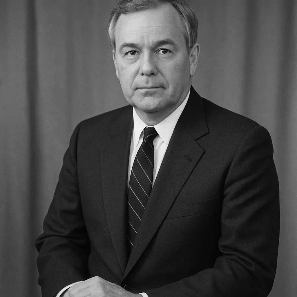 Official portrait of the President of the Kazakh Sovereign Republic, early 1990s. Gelatin silver print.