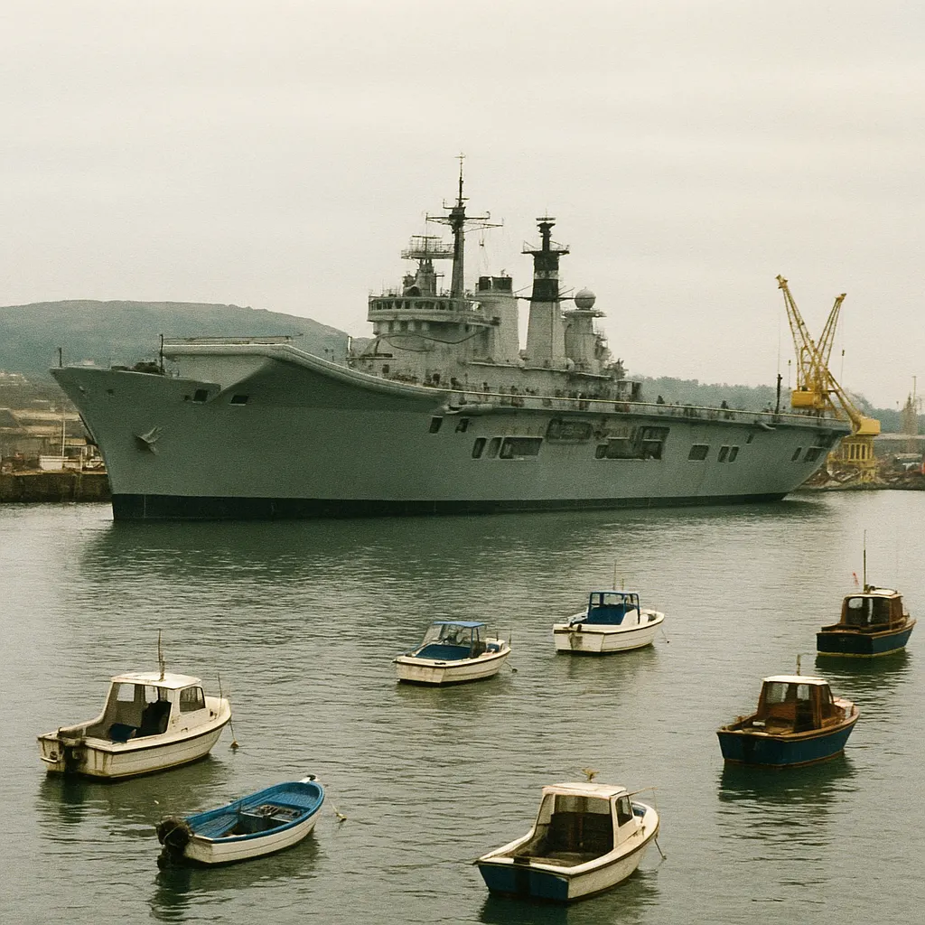 Military and civilian vessels moored in a major Black Sea port, early 2000s.