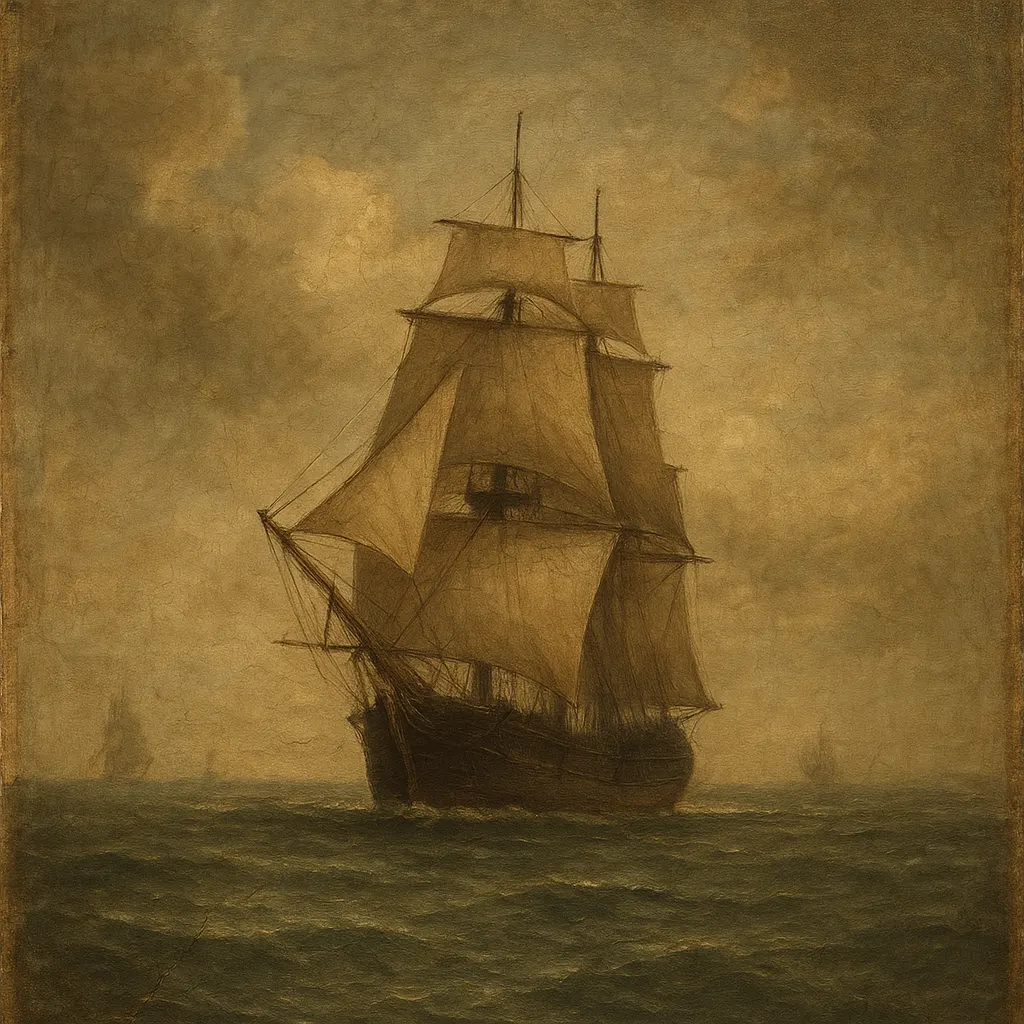 A merchant vessel under full sail, oil on canvas, eighteenth century.