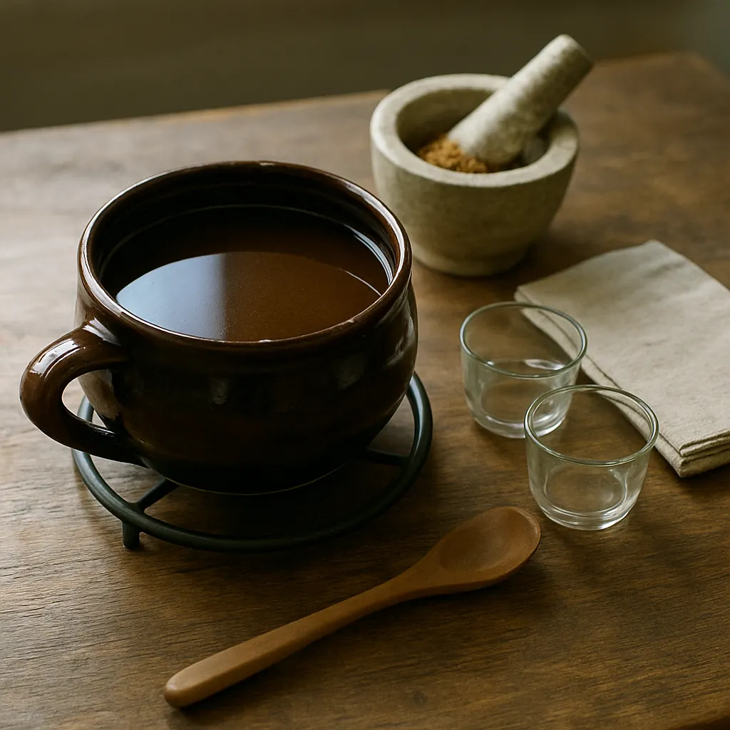 Kharuf preparation in a traditional Red Sea household setting, ceramic service vessel and preparation implements, twentieth-century documentation.