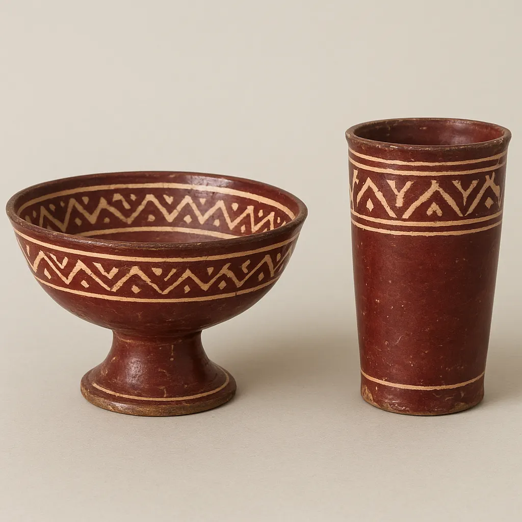 Sherbet serving bowl and individual drinking vessel, ceramic, Ottoman period, seventeenth century