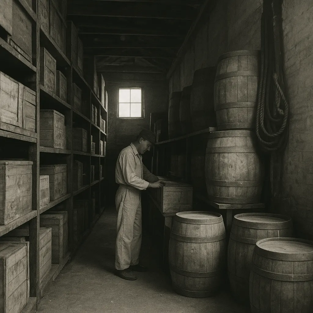 A trading company warehouse storing bulk commodities, seventeenth to eighteenth centuries.