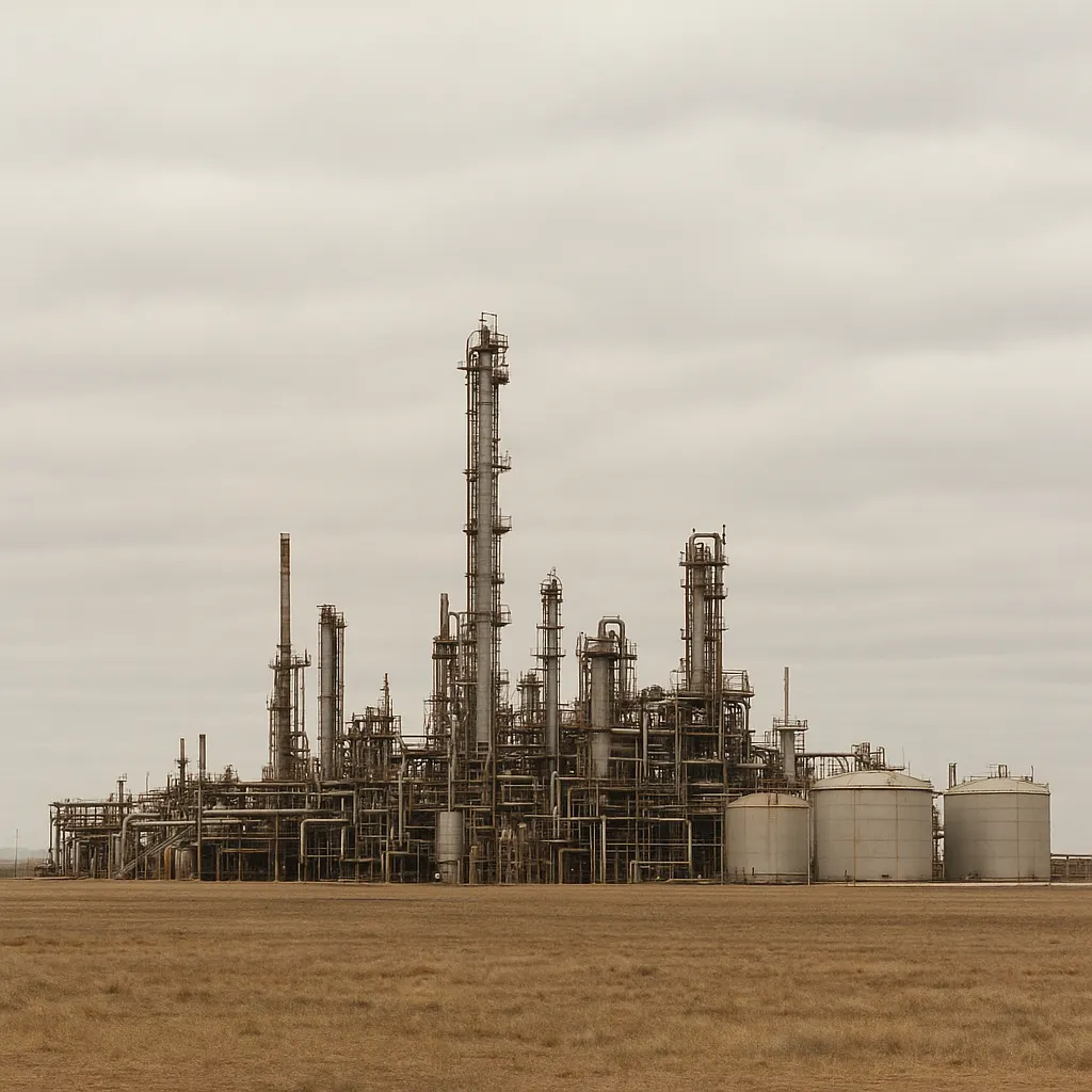 An oil refinery complex in southwestern Siberia, the region whose direct export authority was secured under the 2014 agreement.