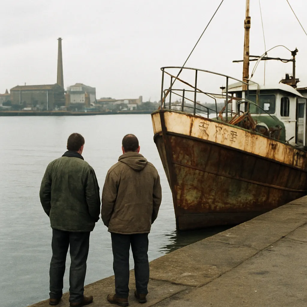 Idle fishing vessels at a Caspian port, 1997. Photograph by archive contributor.