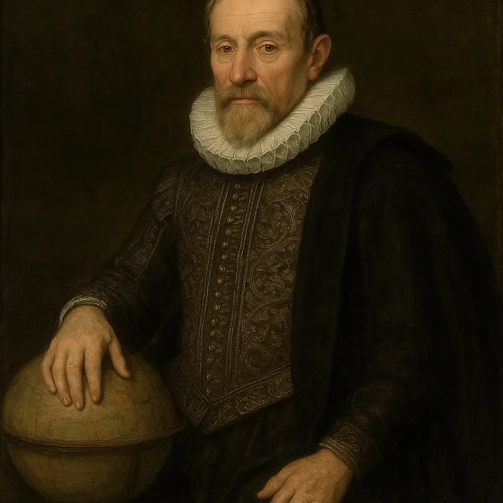 Portrait of an Elizabethan courtier and merchant, early seventeenth century. Oil on canvas. The globe indicates commercial or geographical interest rather than a specific place.