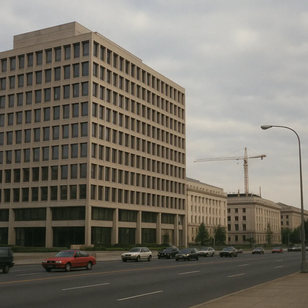 World Bank regional office building in a post-Soviet capital, mid-1990s. The institution expanded its presence across former Soviet republics after 1992.