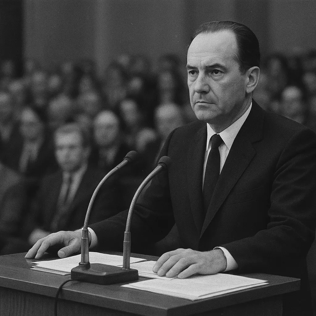A political leader at a public address, Georgia, 1991.